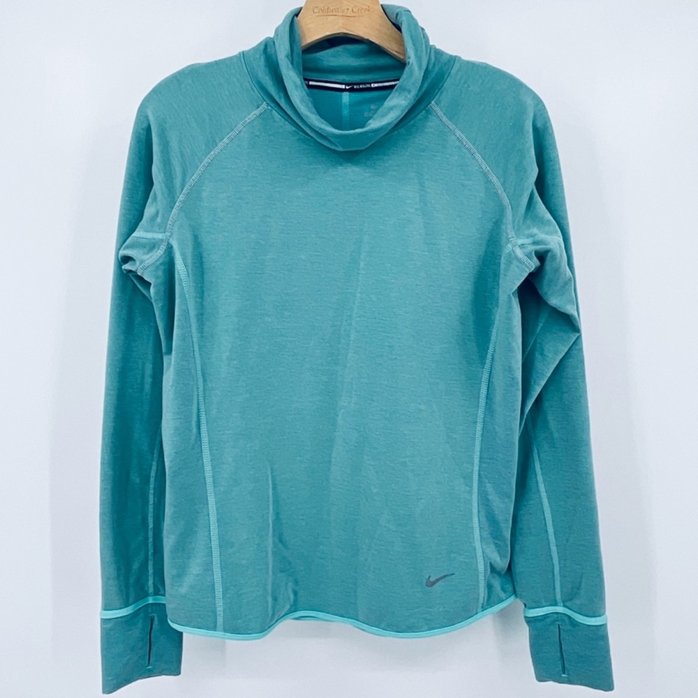 Nike Running Sz M Sweatshirt cowl neck Tiel Women’s T-Shirt long Sleeve